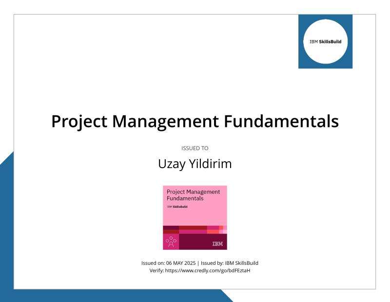 IBM Project Management Fundamentals Certificate