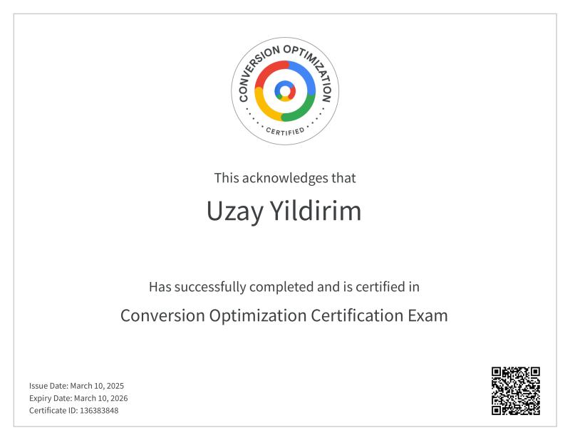 Google Conversion Optimization Certification